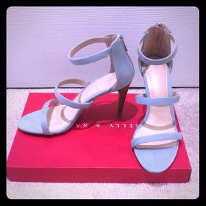 Robins egg blue sandal heels